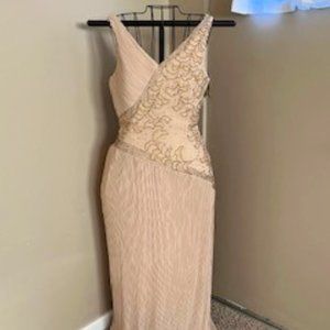 LaBelle Fashions Beaded Bodice w/ Long Pleated Chiffon Gown SZ.12